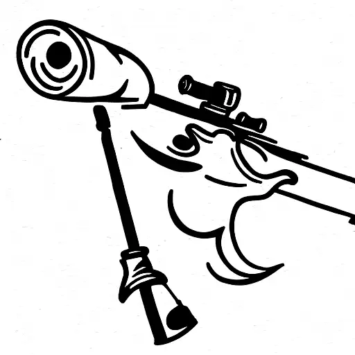 cherub with scoped rifle tattoo design idea