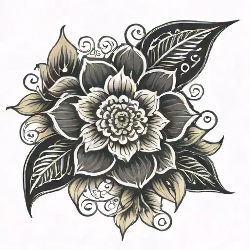 floral mandala tattoo design idea