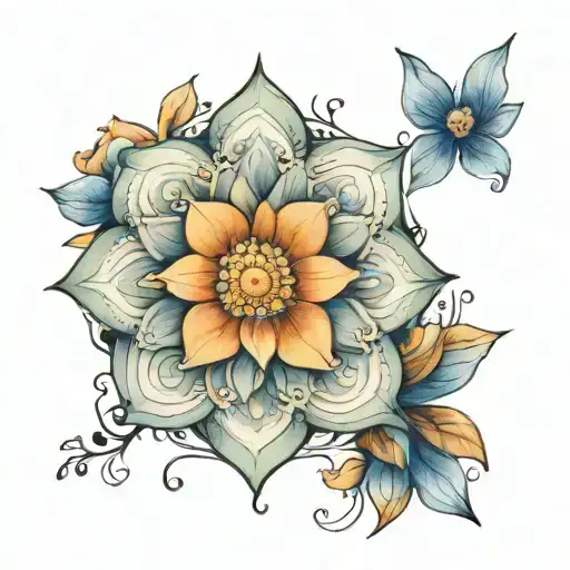 floral mandala tattoo design idea