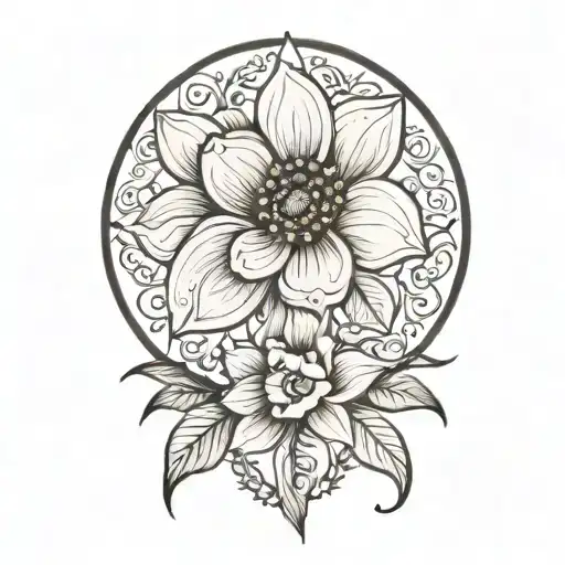 boho floral design tattoo design idea
