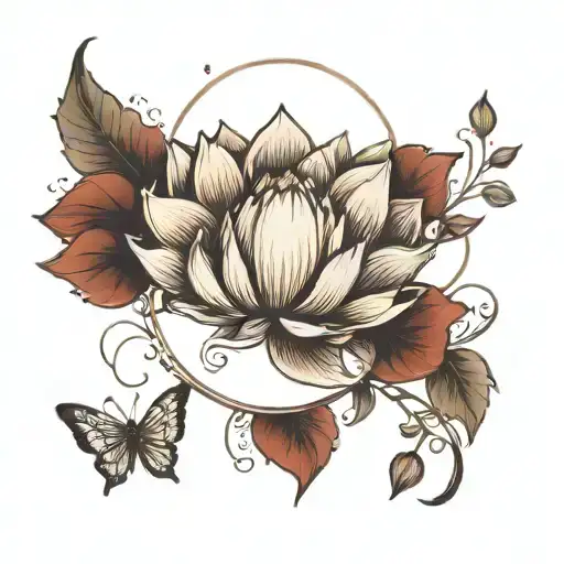 floral lotus  mandala tattoo design idea