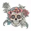 sugar skull  boho mandala medallion lotus tattoo design idea