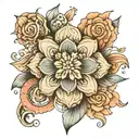 floral mandala tattoo design idea