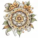 floral mandala tattoo design idea