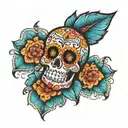 sugar skull mandala tattoo design idea