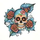 sugar skull mandala tattoo design idea