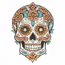 boho mandala sugar skull tattoo design idea