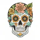 boho mandala sugar skull tattoo design idea