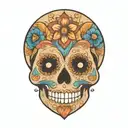 sugar skull with  mandala tattoo design idea