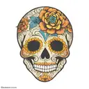 sugar skull with  mandala tattoo design idea