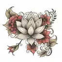 floral lotus  mandala tattoo design idea