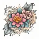 boho mandala lotus sugar skull tattoo design idea