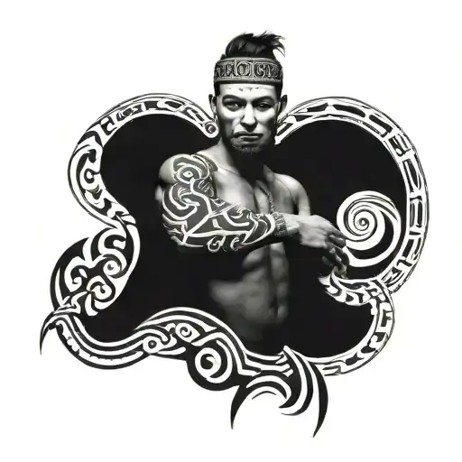 Tribal Sleeve Tattoo Full Arm for men standing tattoo design idea
