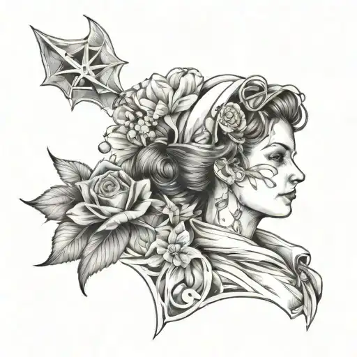 Nurse and seafarer full sleeve tattoo design idea