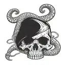 Special forces skull with a snake wrapped and a knife tattoo design idea