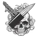 Special forces skull with a snake wrapped and a knife tattoo design idea