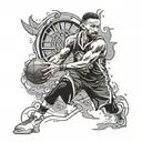 Steph Curry shooting tattoo design idea