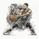 Steph Curry shooting tattoo design idea