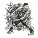 Steph Curry shooting tattoo design idea