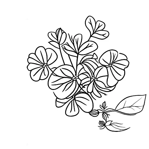 geranium with leaves tattoo design idea