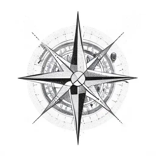 compass with roots and wings tattoo design idea