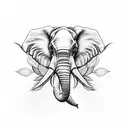 rose, elephant, tribal tattoo design idea
