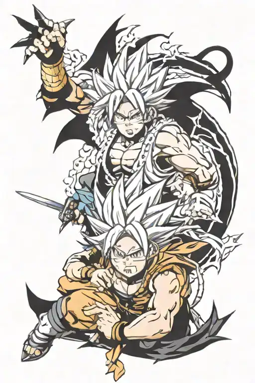 seven deadly sins, dragonball super, naruto, yugioh  tattoo design idea