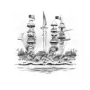 battleship tattoo design idea