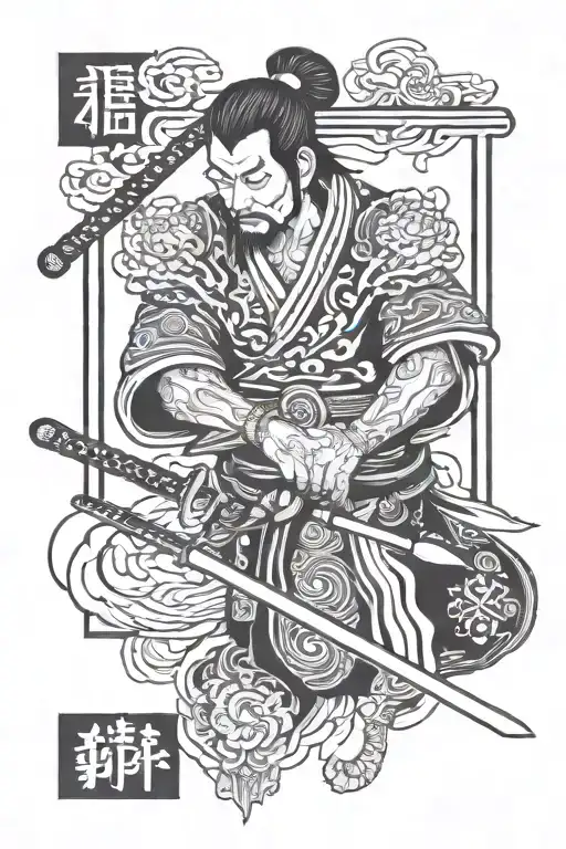 tattoo design for a cover up, Japanese blackout style tattoo design idea
