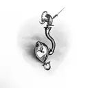 A fishing hook with a heart-shaped bait, representing the love for family and fishing tattoo design idea