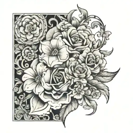 patch work tattoo design idea