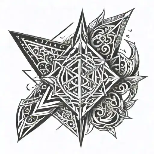 tryzub trident tattoo design idea