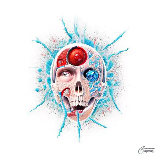 Cybernetic blood system tattoo design idea