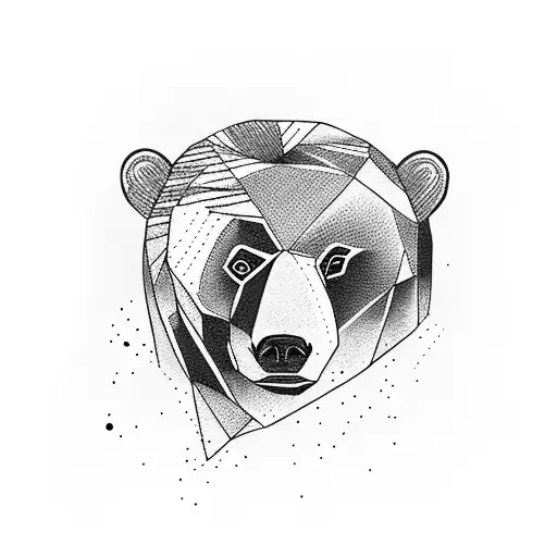 Bear in forest tattoo design idea