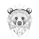 Bear in forest tattoo design idea