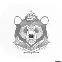 Bear in forest tattoo design idea