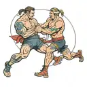 fighter wrestling match tattoo design idea