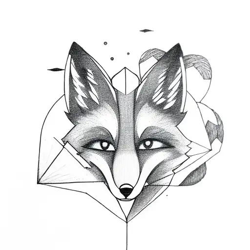 a fox, a paper plane, a princess, a clock, an heart, a star and the moon tattoo design idea
