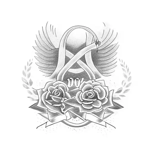 mom and dad memorial  tattoo design idea