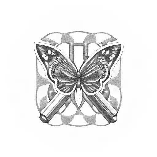 memorial mom and dad butterfly with wrench tattoo design idea
