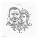 mom and dad memorial  tattoo design idea