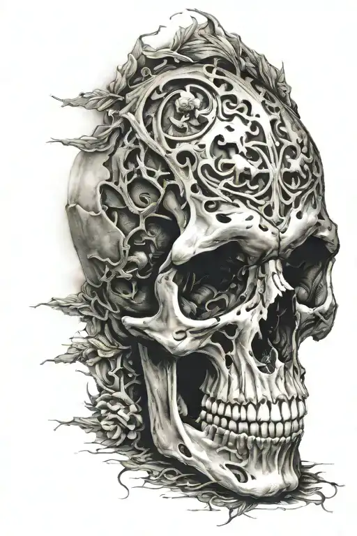 Skull Mysterious tattoo design idea