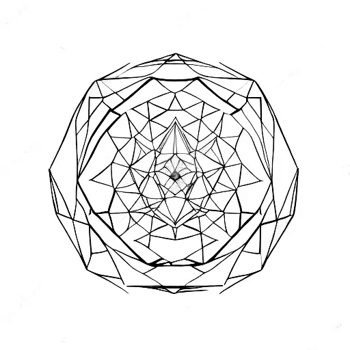 heptagon with rainbow gradient  tattoo design idea