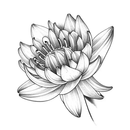 Lily of the valley , cosmos , chrysanthemums , and water Lily tattoo design idea