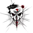 skull with a sharingan  tattoo design idea