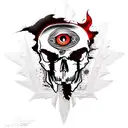 skull with a sharingan  tattoo design idea
