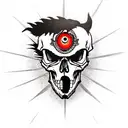 skull with a sharingan  tattoo design idea