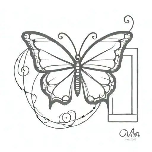A butterfly drawing by using the alphabet O,R,M  tattoo design idea