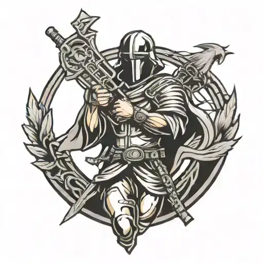 Christian soldier tattoo design idea