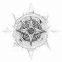 wind rose with colors and dragons  tattoo design idea